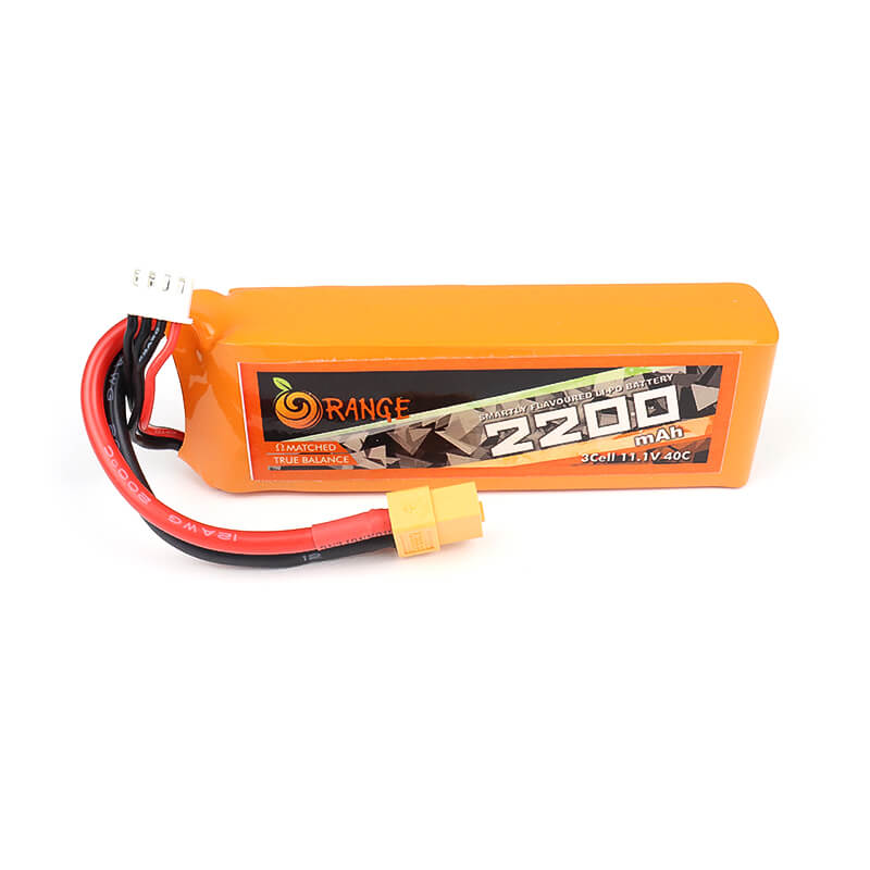 11.1V 2200mAh Orange Lithium Polymer Battery 3S (40C/80C LiPo)