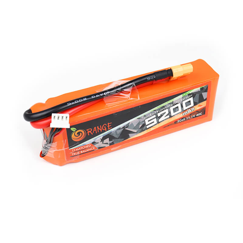 11.1V 5200mAh Orange Lithium Polymer Battery Pack 3S (40C/80C LiPo)