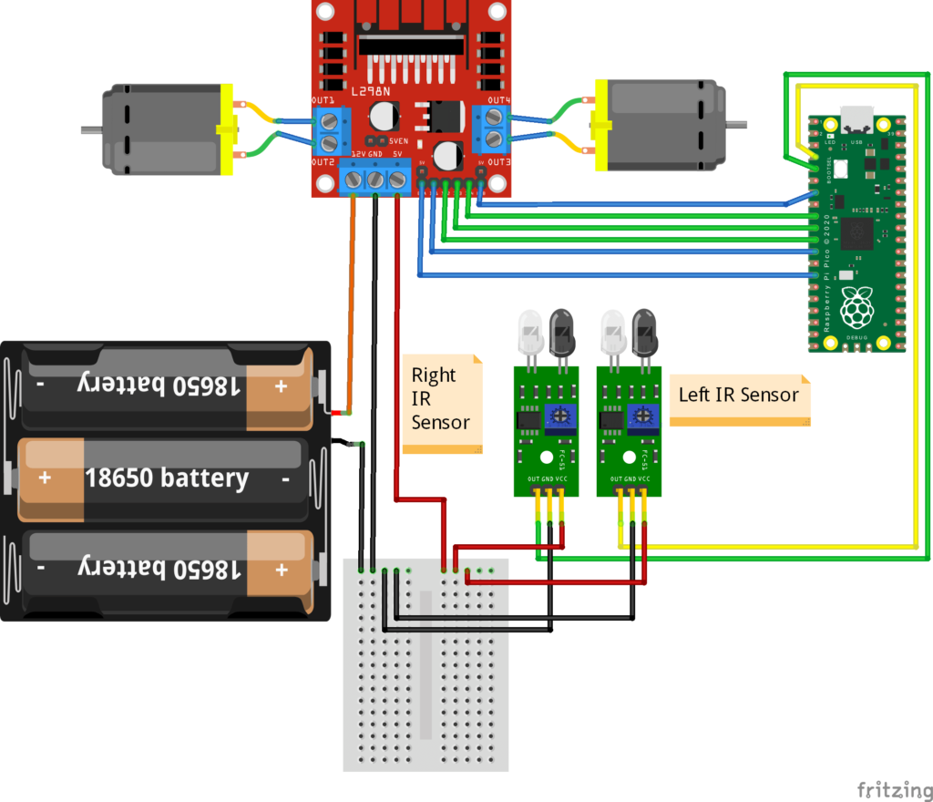 line following robot circuit